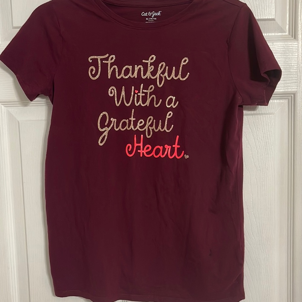 Cat & Jack Girls Thankful T-Shirt New
